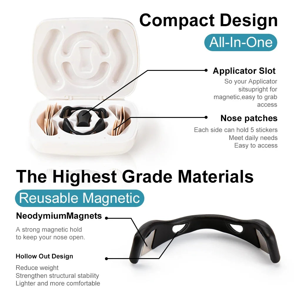 Nose Strips Magnetic Nasal Dilators Kits Sport Nasal Dilator Clip Nose Breathe Strips Intake Breathing Starter Reduce Snoring